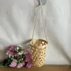 Cesta de Bambu Artesanal Conjunto de Copos para Chá de Leite Copo de Sorvete Cesta Pequena de Bambu Cesta de Bambu Popular Cesta Vazia para Check-In Cesta para Chá de Leite