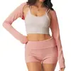 Peça de sobreposição esportiva de outono, top estilo echarpe, camiseta feminina casual listrada da moda com mangas compridas, peça externa para Pilates e yoga
