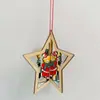 Suministros para Decoración Navideña Adornos Navideños de Madera Creativo Papá Noel Rojo Adornos Colgantes de Madera Calados