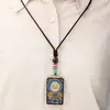 Collar Tanka de Ébano Vintage Estilo Étnico Nepales Dios Amarillo de la Riqueza Colgante de Buda Accesorio de Collar