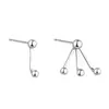 Pendientes colgantes traseros de plata esterlina S925, nuevos pendientes asimétricos de moda, pendientes de temperamento con personalidad simple