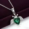 Colar Cruzado Temu Novo Estilo Asas de Coração para Mulheres, Luxo Leve, Alto Padrão, Doce e Feminino, Corrente para Clavícula Coração do Oceano