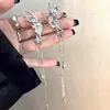 Elegantes Brincos de Clipe com Borboleta e Franja para Mulheres Sem Orelhas Furadas, Novas Tendências 2025 Ear Cuffs, Brincos de Nicho de Alto Padrão