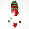 Decoración Navideña Bandera de Puntos Rojos y Verdes Espejo Purpurina Roja Estrellas Verdes Flor Redonda Arreglo para Fiesta Navideña