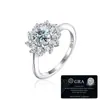 Anillo de Moissanita Más Vendido de Tonglin Amazon Anillo de Boda de Plata de Ley S925 Moda Europea y Americana Anillo de Moissanita para Mujer