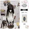 Peluca Yuan Yang con Patillas Gruesas Extra Largas, Cabello Largo Lacio Lolita 75cm, Peluca de Cabeza Completa Doble Cola de Caballo Pre-Atada para Mujeres
