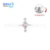 Pendientes de aleación de titanio F136, joyería de piercing para tragus, labio, con rosca interna, con incrustaciones de microdiamantes pequeños, diseño de cruz de meteorito, lujo ligero