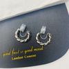 Pendientes de Plata Trenzados Moda Personalizados Plato de Incienso Anti-Mosquitos Clip para Oreja Pendientes de Lujo Ligero Estilo Frío Femenino Aro de Oreja Coreano Pendientes de Celebridad de Internet