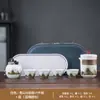 Set Navideño Personalizado, Juego de Té Tetera Retro Rima Antigua Qingshan, Juego de Preparación de Té de Lujo Ligero con Bandeja de Té, Regalo para Empresas al por Mayor