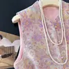 Garantia de Qualidade Seda Redutora de Idade Temperamento Elegante Mãe Estilo Chinês Colete Xale Jaqueta Feminina Toque de Luxo Colete Primavera Outono