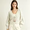 Tejidos casuales europeos y americanos, suéter elegante de punto ajustado para mujer de otoño e invierno, chaqueta cárdigan con cordones, ropa de mujer transfronteriza de Amazon