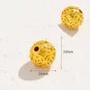 Cuentas de transferencia de filigrana hueca de oro de 18 quilates estilo chino con agujeros pasantes, cuentas espaciadoras de oro antiguas para accesorios de pulsera DIY