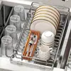 Cesta expandible de acero inoxidable para escurrir, cesta de almacenamiento engrosada, diseño perforado, para usar en el fregadero de la cocina, para escurrir y almacenar tazones, platos, frutas y verduras