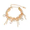 Fábrica de Origen Moda Europea y Americana Pulseras Multicapa Joyería Artesanal de Cuentas Personalizada Popular Metal Pulseras para Discoteca
