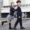 Uniforme de jardín de infantes, uniforme escolar, traje de otoño e invierno, nuevo traje de clase para estudiantes de primaria y secundaria de estilo británico para niños.