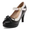 Elegantes Zapatos Mary Jane con Hebilla de Encaje, Zapatos de Tacón Bajo, Tacones Altos Gruesos, Tallas 33-48, Zapatos de Exportación Talla Grande