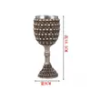 Copo de Vinho Caveira Resina Copo Caveira Louça Personalizada Decoração de Casa Caveira Taça de Vinho Tinto com Revestimento Interno de Aço Inoxidável