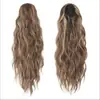 Peruca Rabo de Cavalo Feminino Longo Natural Fofo Cabelo Cacheado Estilo Rede com Cordão Peruca de Rabo de Cavalo
