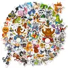 50 Adesivos Divertidos de Animais em Desenho Animado com Instrumentos Musicais, Grafite Criativo, Pequena Aba Fácil de Rasgar, Material para DIY Infantil