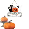 Calabaza Fantasma Gato Negro Letrero de Madera Decoración de Fiesta de Halloween Letrero Decoración de Pared de Madera de Halloween Colgante de Pared