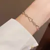 Moda japonesa y coreana minimalista circón hueco calabaza pulsera de cordón exquisita luz de lujo diseño versátil joyería al por mayor