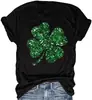 Calle. Camiseta Base Cómoda de Verano Casual de Manga Corta Trendy de Comercio Exterior para el Día de San Patricio