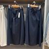 Roupa Feminina Saia Longa Dipper/Cinto Saia Casual 2025 Primavera e Verão Novo Cor Sólida Combina com Tudo 477510
