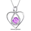 Collar de doble capa de plata de ley s925 con corazón eterno transfronterizo europeo y americano, colgante de piedra asiática para mujer con doce cumpleaños, cadena de clavícula.
