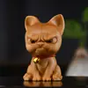 Thuja escultura em madeira bulldog cachorro peça de mão zodíaco filhote fofo bebê cobra carro mesa texto brincar decorações
