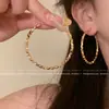 Nuevo Retención Aguja de Plata 925 Oro plata Delgado Ligero Círculo Grande Aro de Oreja Pendientes Elegantes para Mujer Combinan con Todo