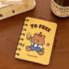 Cuaderno de Espiral de Mascota de Dibujos Animados Lindo, Cuaderno A7 Pequeño de Bolsillo con Solapa Portátil de Aspecto Elegante, Bloc de Notas Creativo para Mensajes de Estudiante
