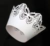 Papel para pastel de bodas de fábrica transfronteriza Papel de perla blanco hielo con borde de mariposa, hermoso papel para hornear con encaje, taza de generación de cabello hueco