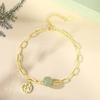 Guofeng Natural Hetian Jade Feliz Pulseira Meninas Sterling Silver High-end Refresher Estilo Chinês Namorada Presente Pulseira Atacado