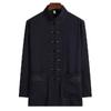 Traje Tang de Algodón y Lino de Primavera y Verano para Hombre de Mediana Edad y Anciano de Manga Larga Traje de Papá Estilo Chino Hanfu Traje de Abuelo Ropa para Ancianos
