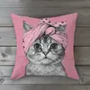 Fundas de almohada personalizadas más vendidas transfronterizas con lindos estampados de mascotas de gatos y perros simulados para cojines de sala de estar, sofá y cabecera de cama
