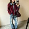 Suéter de punto casual para mujer, estilo japonés y coreano, otoño/invierno 2026, nuevo cárdigan con cuello de mezclilla y diseño de dos piezas falsas