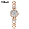 Pulsera de Joyería Mokago Reloj para Mujer Versátil Nácar Diamante Placa Pequeña Reloj Impermeable Ventana Personalizable Hebilla Cadena de Reloj
