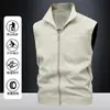 Chaleco Casual para Hombre de Primavera y Otoño Resistente al Desgaste, Cuello Alto, Transpirable, Secado Rápido, Color Sólido, Simple y Versátil, para Jóvenes y Personas de Mediana Edad