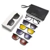 Nuevo Modelo 2024 Gafas de Sol de Cinco Lentes Polarizadas con Cinco Clips Gafas de Sol de Moda para Hombres Ciclismo Monturas de Gafas Coloridas Transfronterizas para Mujeres