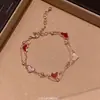 Retro estilo francés, completamente adornado con pedrería, pulsera llamativa, vintage, lujo ligero, exquisito, elegante, moderno, de nicho, joyería de alta gama para mujer