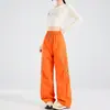 Pantalones Cargo Funcionales Desestructurados a Prueba de Tres Elementos para Hombre para Exteriores, Pantalones Anchos Rectos Sueltos, Pantalones Funcionales Resistentes al Agua Estilo Americano para Senderismo