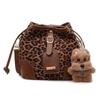 Bolsa Saco Estampa Leopardo Moda Bolsa Transversal Elegante Feminina Nova Casual Versátil Bolsa de Ombro Simples Bolsa Saco