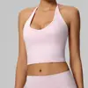 Ropa de Yoga Transfronteriza para Mujer Deporte al Aire Libre Cuello en U Impresionante Top Corto Halter con Almohadillas en el Pecho Espalda Hermosa Adelgazante Sexy Ropa de Fitness