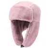 Gorro de pelo de conejo con orejas grandes para ciclismo, a prueba de viento, moderno, casual, a prueba de frío, gorro de invierno cálido para exteriores para hombres y mujeres, gorro Lei Feng 2026