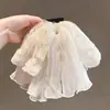 Pin para Coleta de Seda Bordada Color Blanco Crudo de Alto Gama Coreano, Ambiente Romántico, Pasador de Pelo Estilo Hada