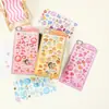 Pegatinas Sanrio de Cuero Negro para Niños, Dibujos Animados Estéreo 3D en Relieve, Piedras Preciosas y Cristales, Pegatinas Decorativas Lindas y Divertidas para Manualidades