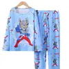 Pijama Infantil Primavera y Otoño Conjunto de Manga Larga Niños y Niñas Estampado de Dibujos Animados Lindo Ropa de Casa Casual Venta al por Mayor