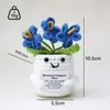 Bonecas de Plantas de Natal em Vasos de Crochê, Girassóis Feitos à Mão com Lã, Rosas Suculentas, Flores Artificiais em Estoque