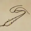 Corrente de Clavícula de Corda, Corrente de Suéter de Jade Hetian, Corda com Contas, Adequada para Combinar com Brinquedos Culturais