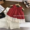 Conjunto para Meninas Verão Nova Chegada Colete de Renda Estiloso para Meninas Bebê Calças de Perna Larga Moda Infantil Casual de Verão para Comércio Exterior